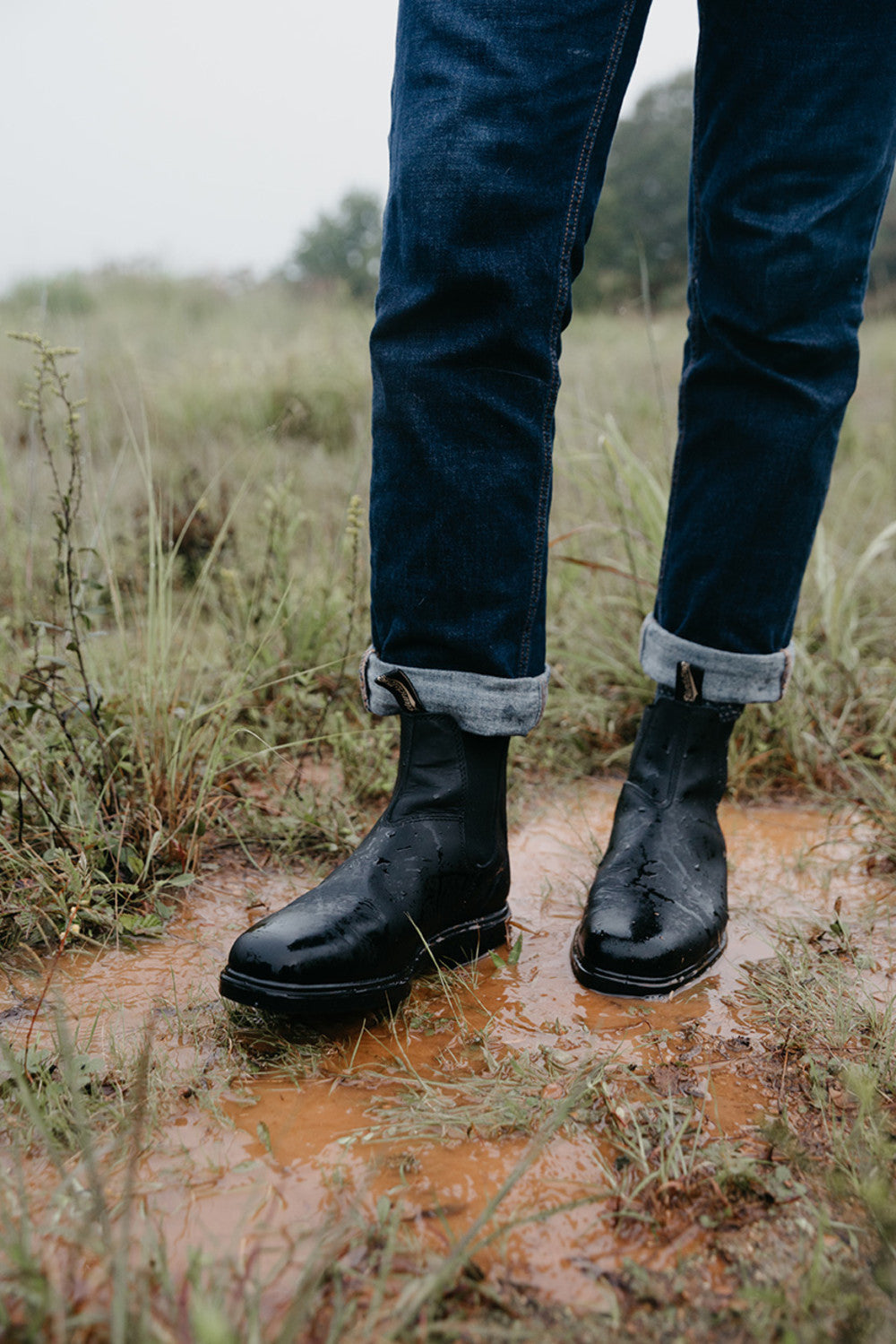 Black Full Grain Leather Chelsea Boots, Men's Dress 063