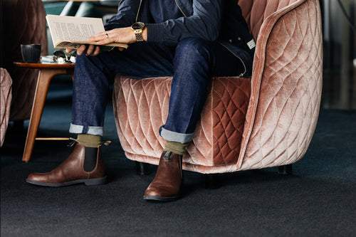 Lifestyle Men 2 image of Blundstone Men's Dress #1900 in Chestnut Brown