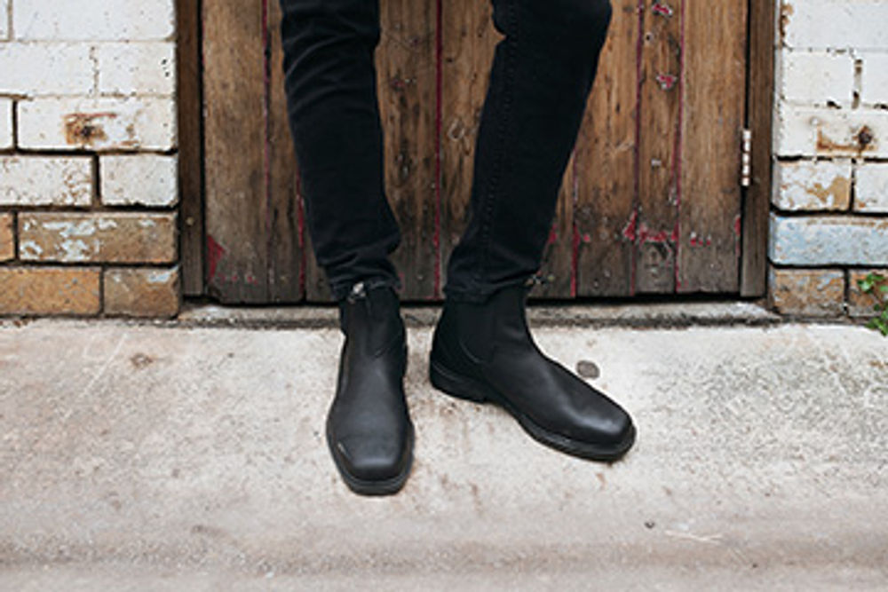 Black Full Grain Leather Chelsea Boots, Men's Dress 063