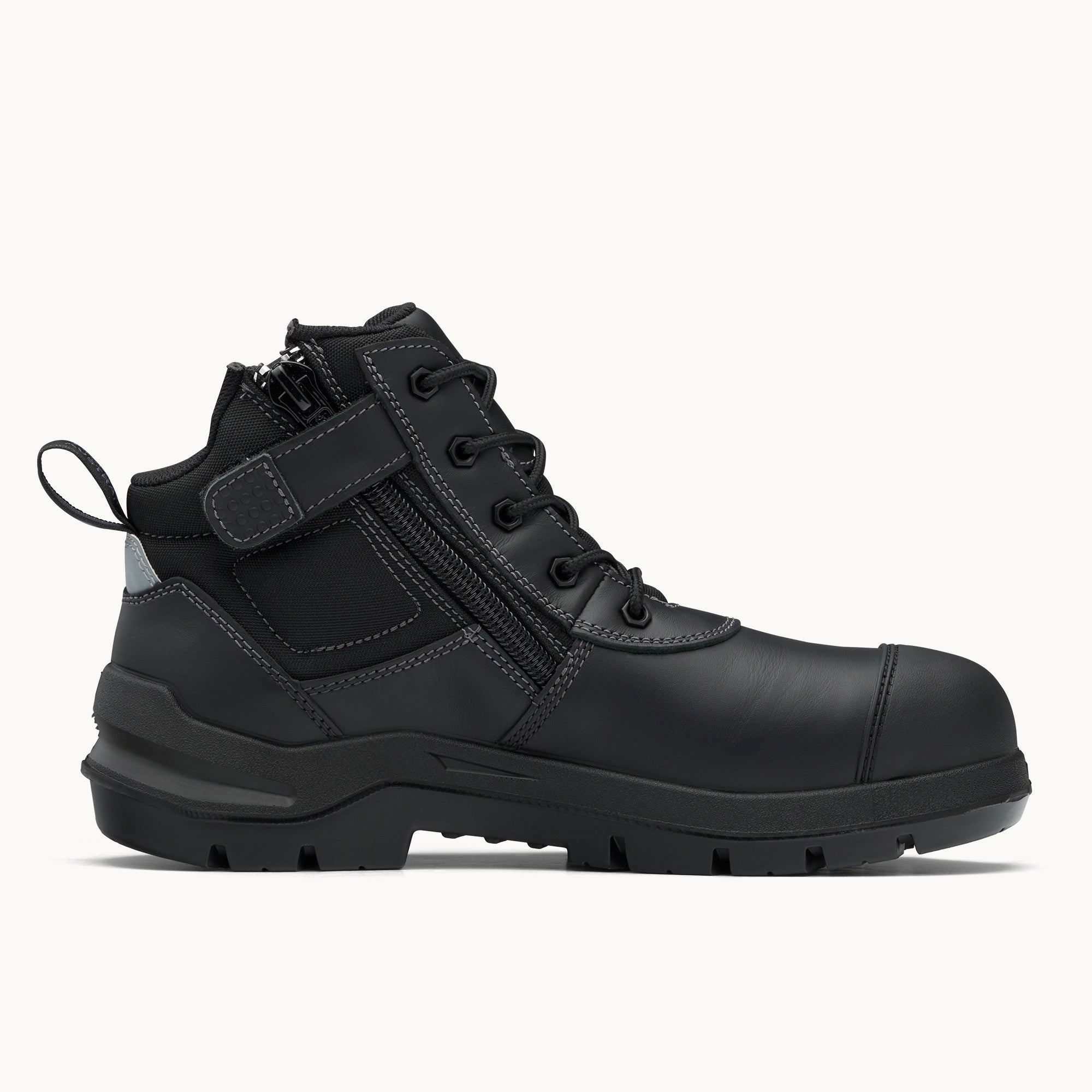 Black Premium Leather Safety Boots, DuraFit Series 7551