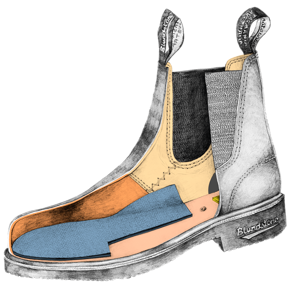 Drawing of a Blundstone Dress series boot